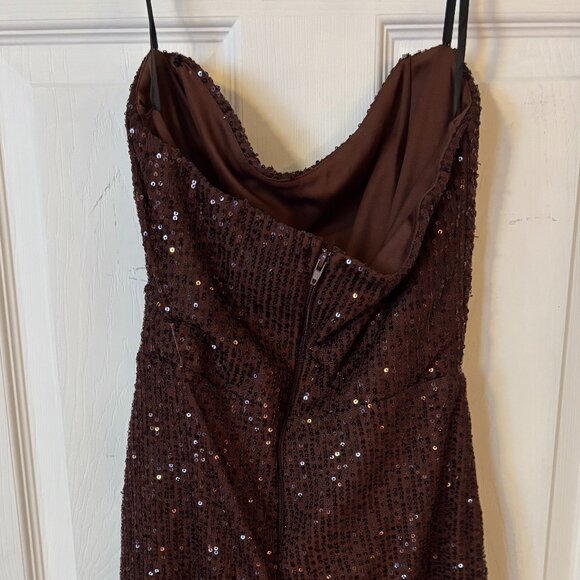 Brown Corset Sequin Mini Dress - ORIGINALLY $80 - AT LOWEST SUGGESTED LISTING - Picture 2 of 7